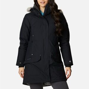 Columbia Black Women's Ski & Snow Parka with Faux Fur Hood Trim